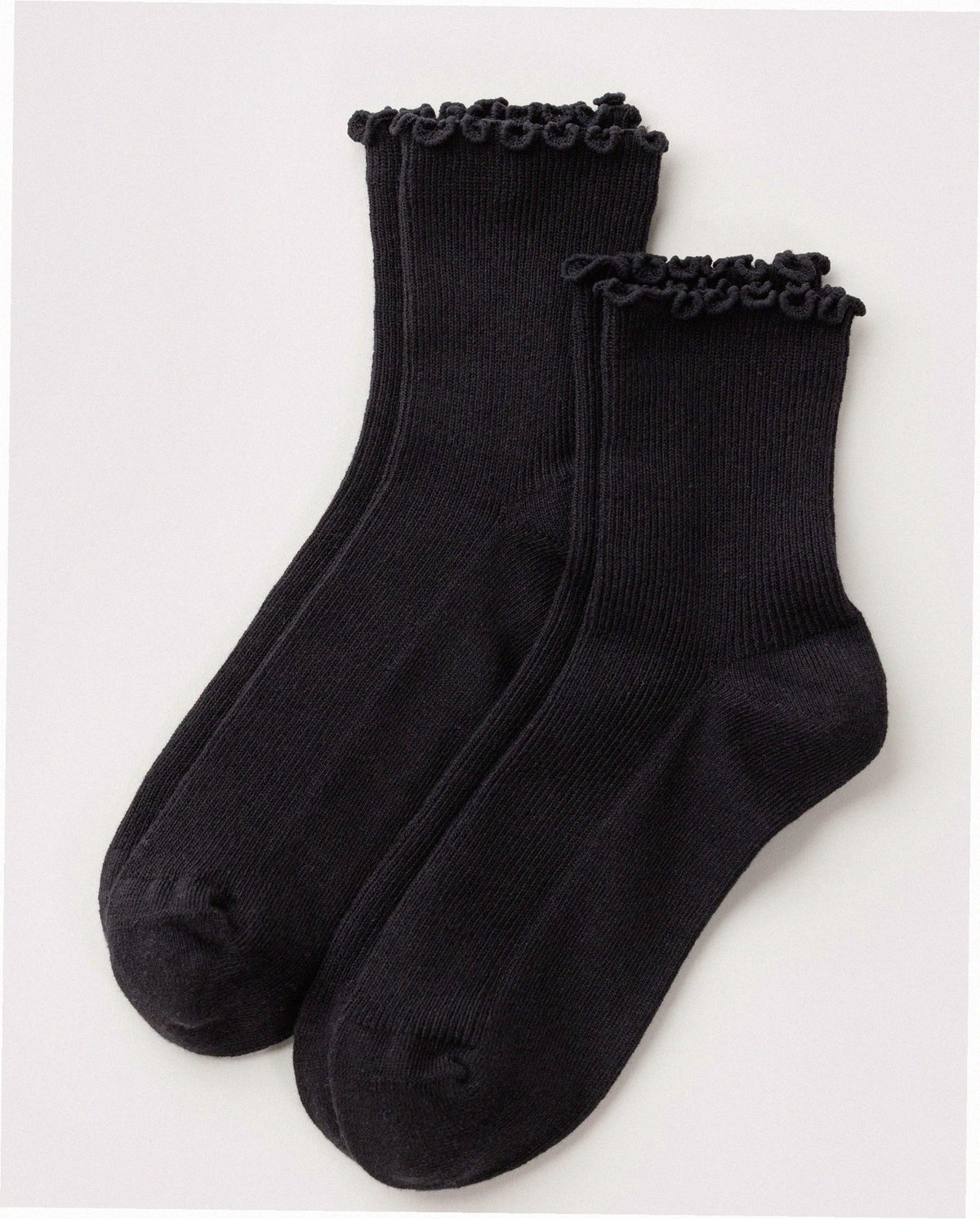 Lettuce Edge Sock Set of 2 - Black