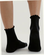 Lettuce Edge Sock Set of 2 - Black