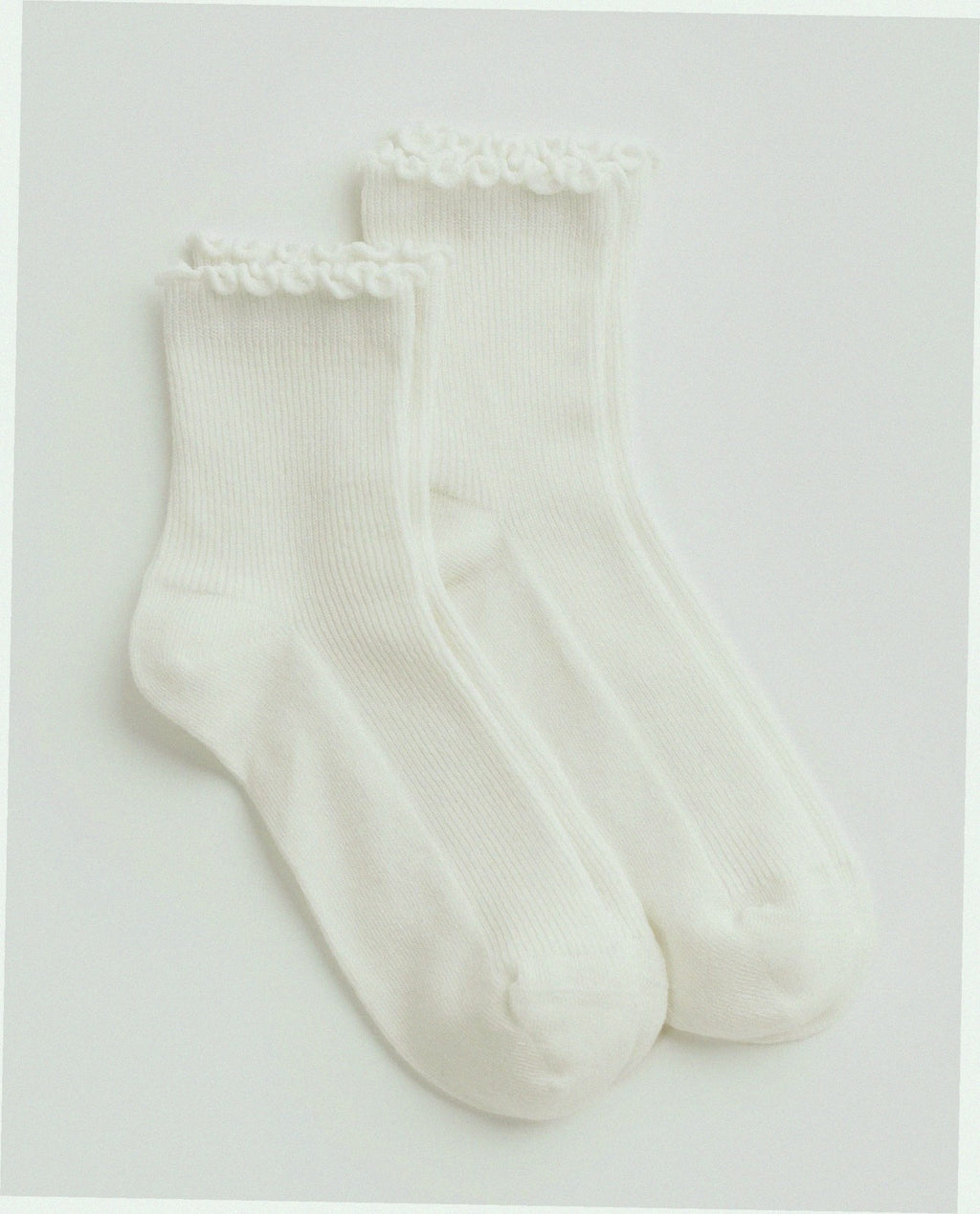 Lettuce Edge Sock Set of 2 - White