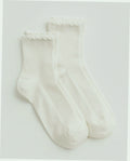 Lettuce Edge Sock Set of 2 - White