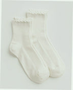 Lettuce Edge Sock Set of 2 - White