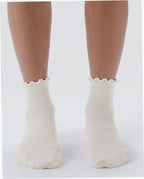 Lettuce Edge Sock Set of 2 - White