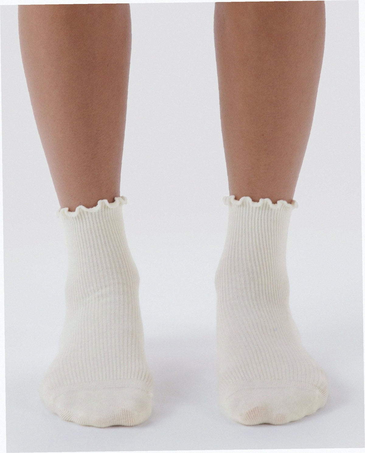 Lettuce Edge Sock Set of 2 - White