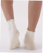 Lettuce Edge Sock Set of 2 - White