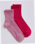 Lettuce Edge Sock Set of 2 - Wild Plum & Cherry