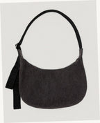 Denim Crescent Bag - Washed Black Denim