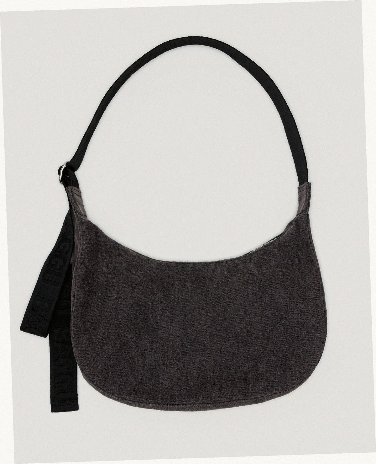 Denim Crescent Bag - Washed Black Denim