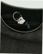Denim Crescent Bag - Washed Black Denim
