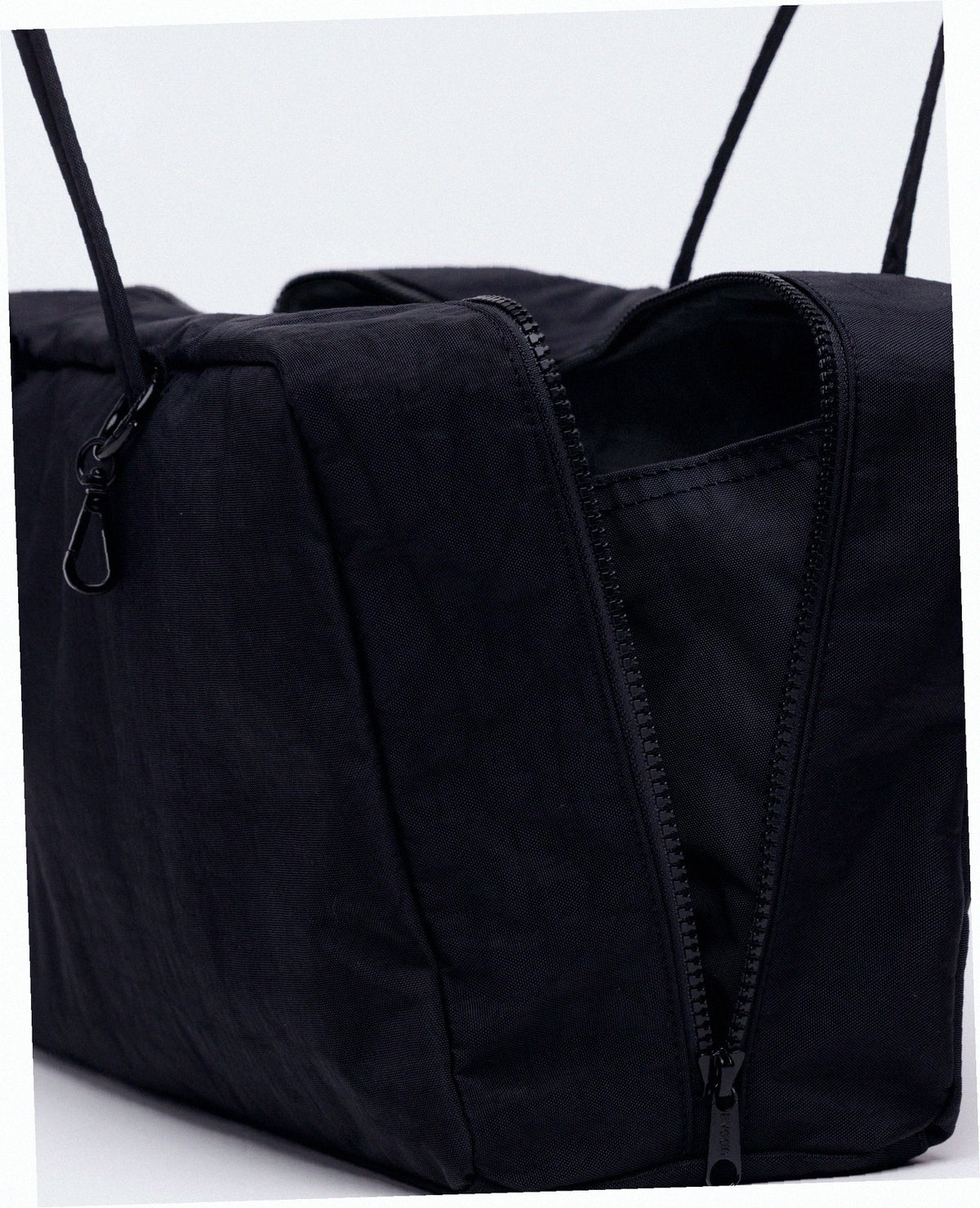 Medium Nylon Bowler Bag - Black