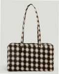 Medium Nylon Bowler Bag - Blurred Gingham Brown