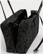 Medium Nylon Bowler Bag - Charcoal Ditsy Floral