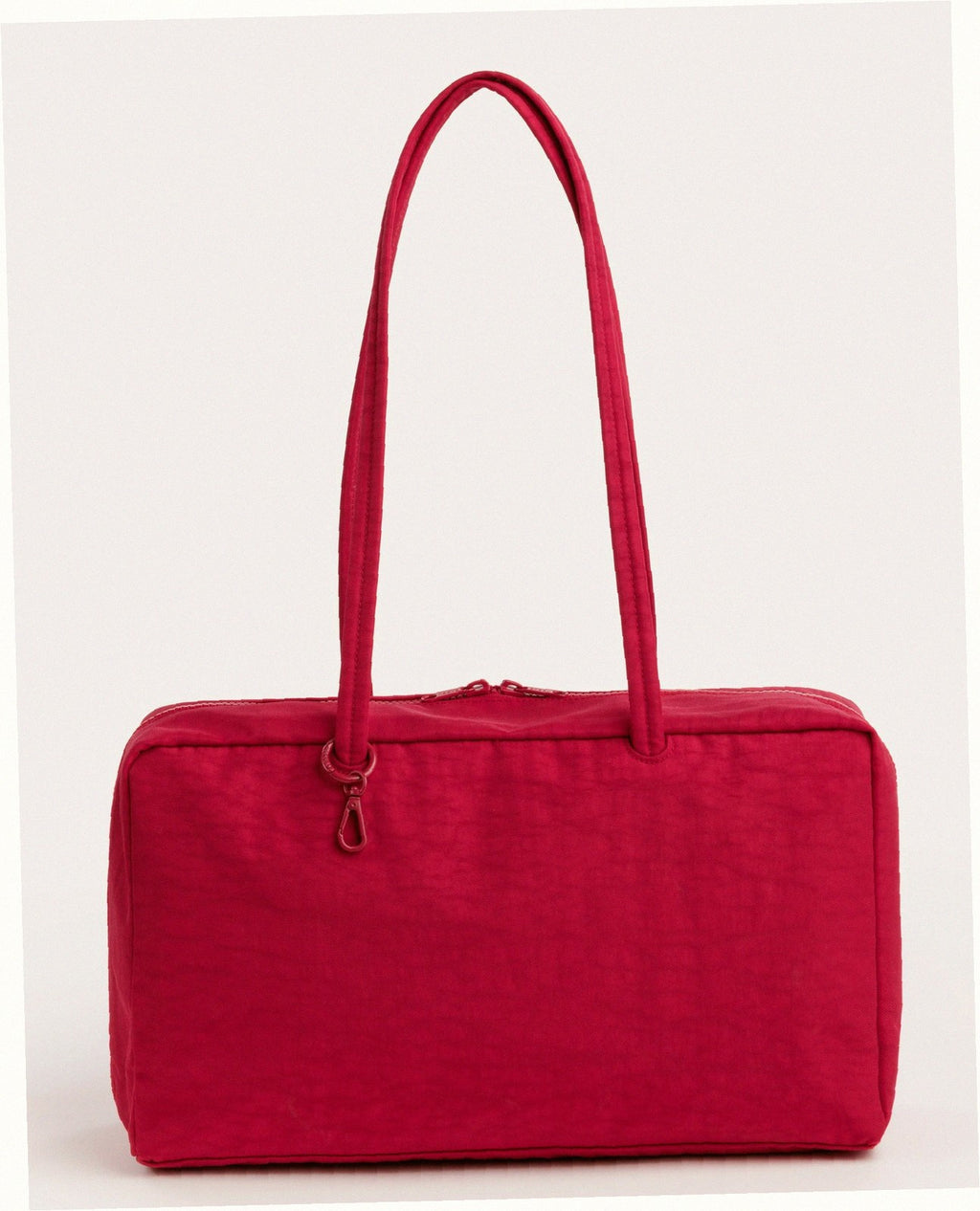 Medium Nylon Bowler Bag - Cherry