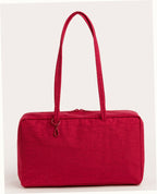 Medium Nylon Bowler Bag - Cherry