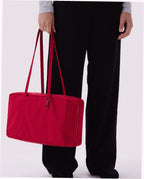 Medium Nylon Bowler Bag - Cherry