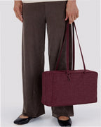 Medium Nylon Bowler Bag - Mahogany