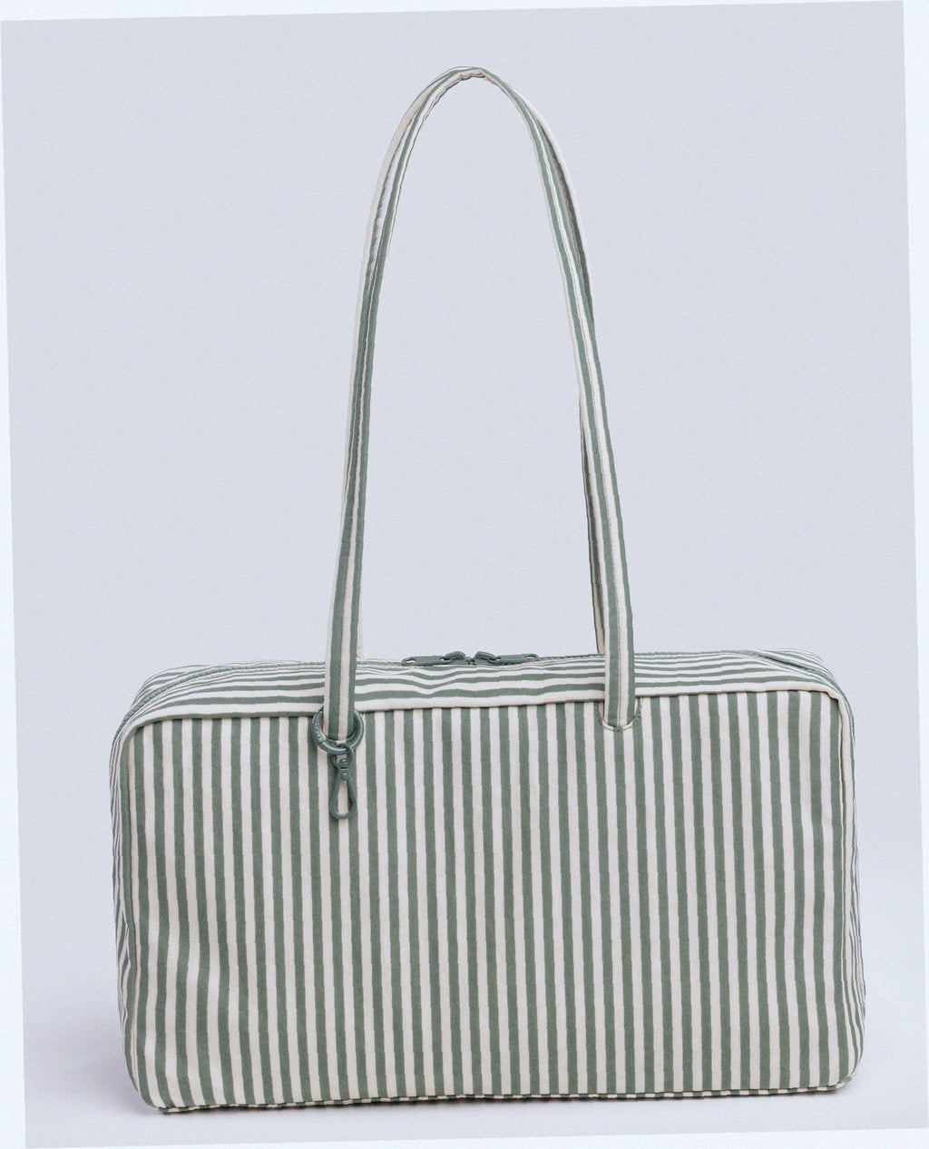 Medium Nylon Bowler Bag - Sage Stripe