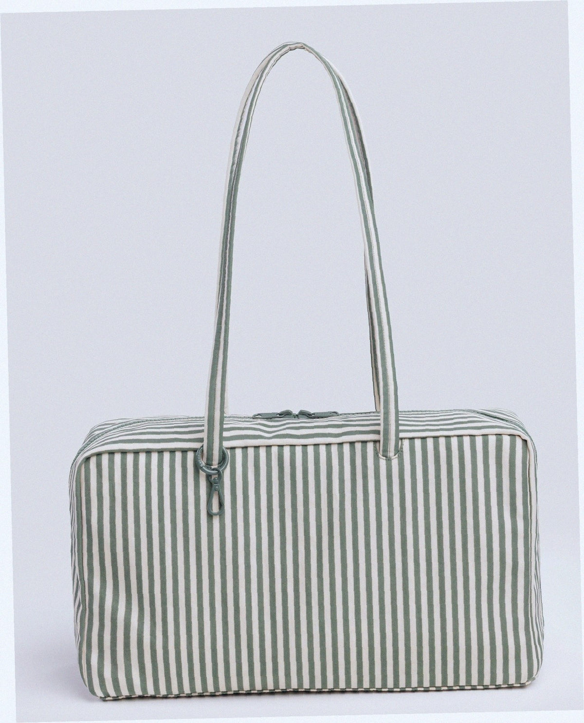 Medium Nylon Bowler Bag - Sage Stripe