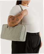 Medium Nylon Bowler Bag - Sage Stripe