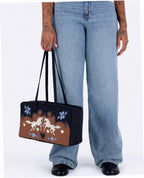 Medium Nylon Bowler Bag - Western Appliqué