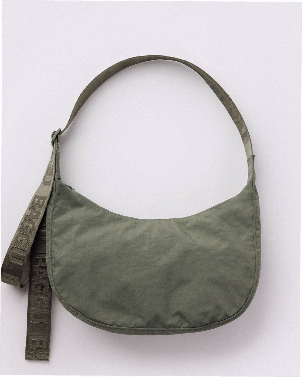 Medium Nylon Crescent Shoulder Bag - Caper