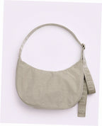 Medium Nylon Crescent Shoulder Bag - Celadon
