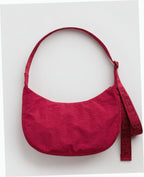 Medium Nylon Crescent Shoulder Bag - Cherry