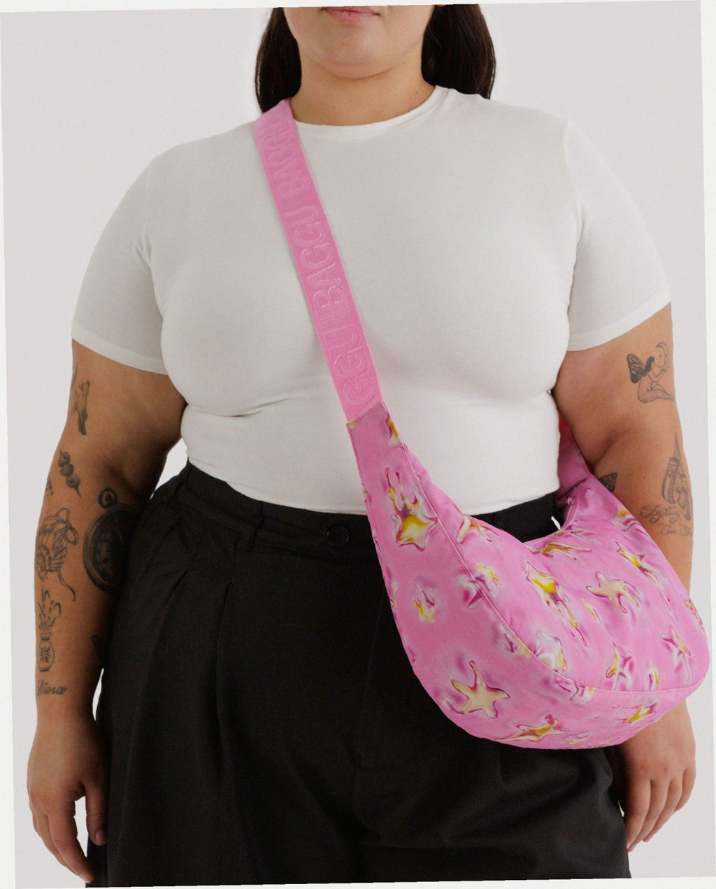 Medium Nylon Crescent Shoulder Bag - Dancing Star