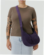 Medium Nylon Crescent Shoulder Bag - Fig