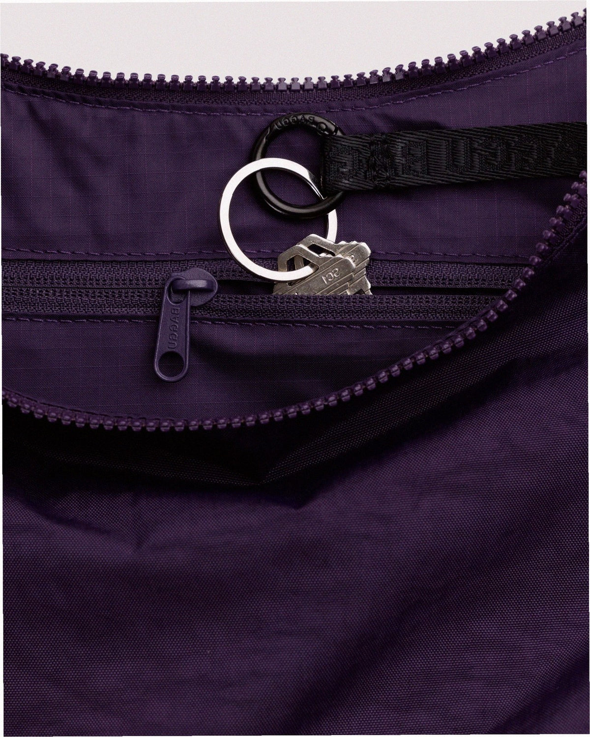 Medium Nylon Crescent Shoulder Bag - Fig