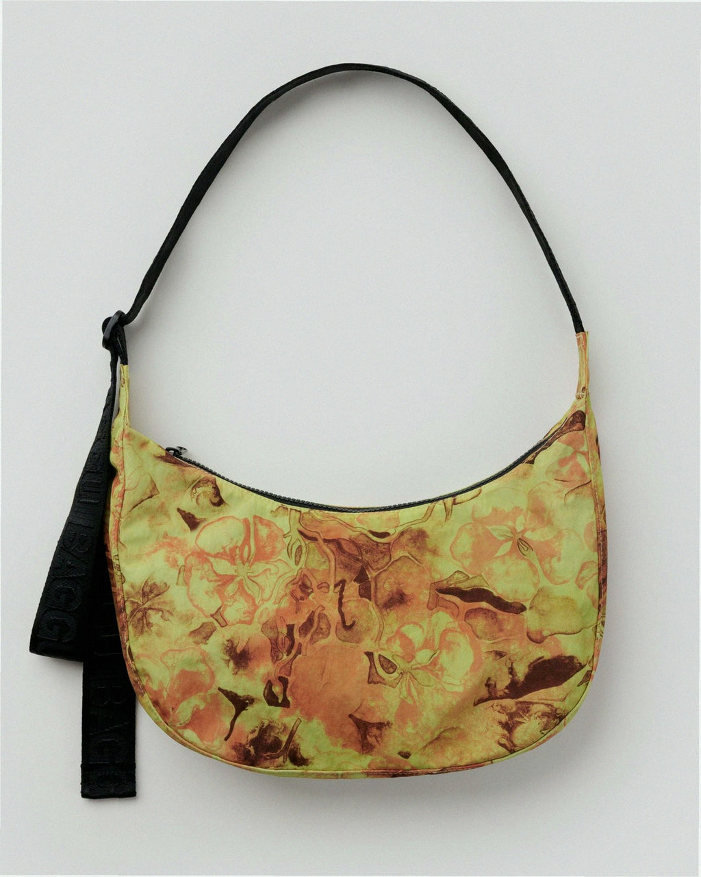 Medium Nylon Crescent Shoulder Bag - Nasturtiums Ruth Asawa