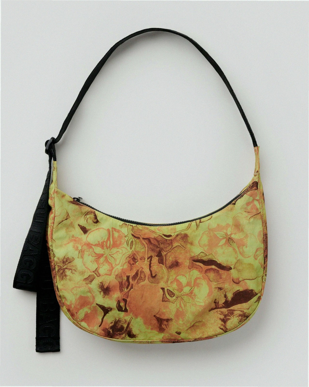 Medium Nylon Crescent Shoulder Bag - Nasturtiums Ruth Asawa