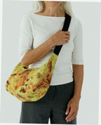 Medium Nylon Crescent Shoulder Bag - Nasturtiums Ruth Asawa