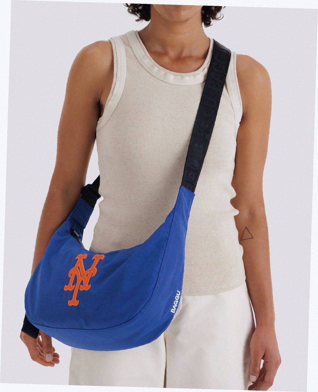 Medium Nylon Crescent Shoulder Bag - New York Mets