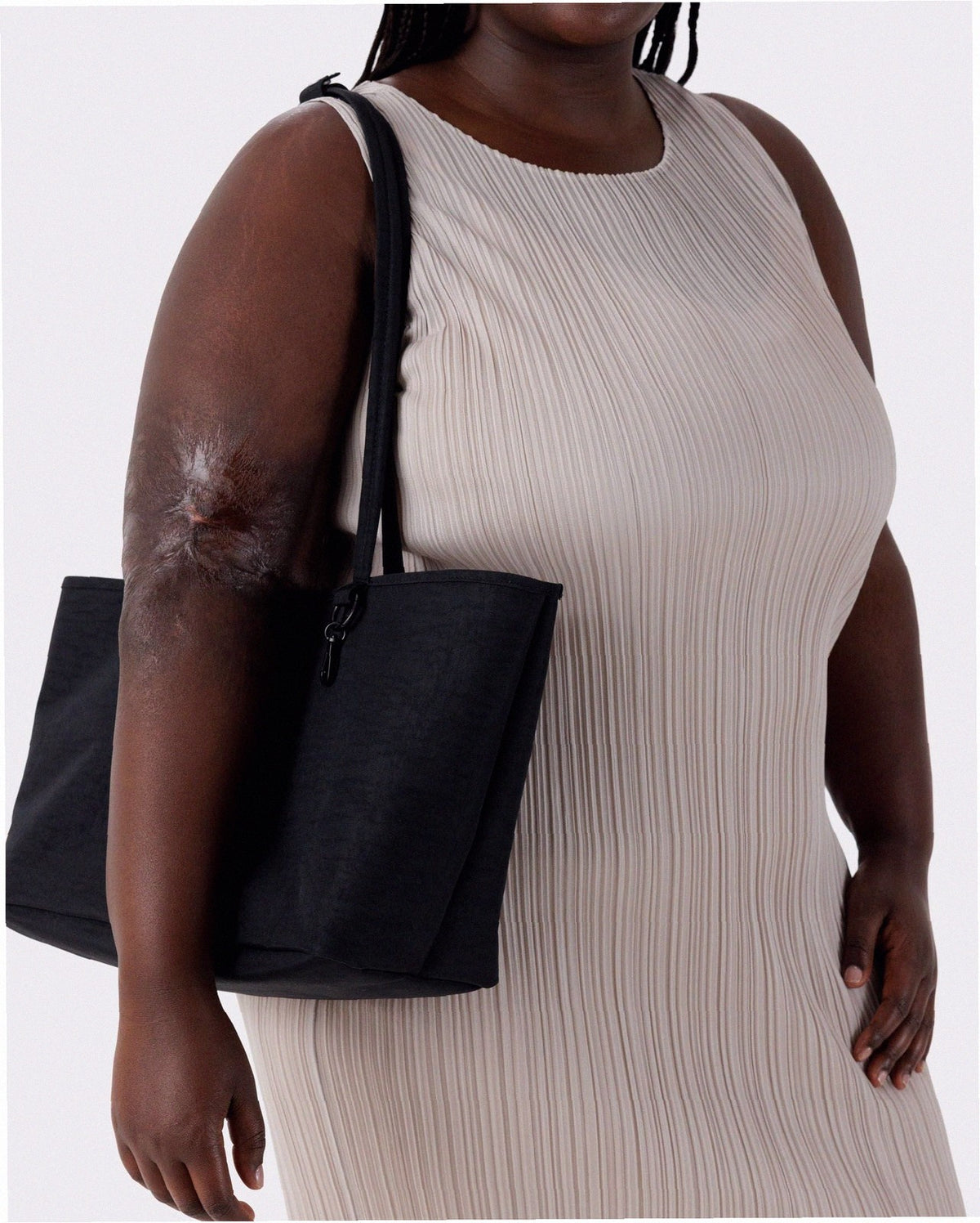 Medium Nylon Reversible Tote - Black Mix