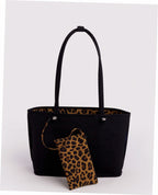 Medium Nylon Reversible Tote - Leopard Mix