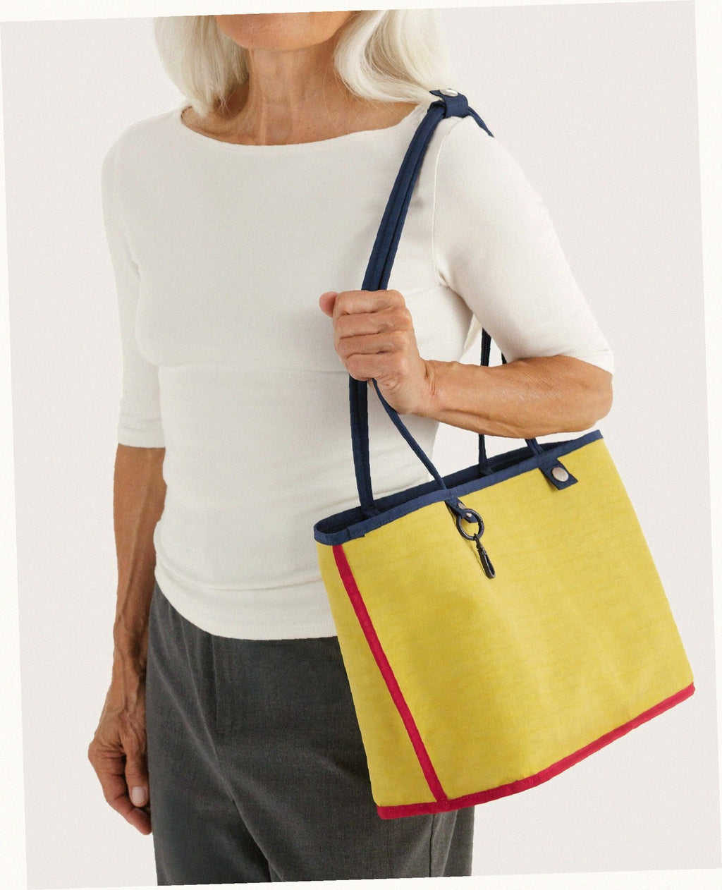 Medium Nylon Reversible Tote - Navy Mix
