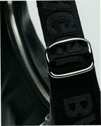 Medium Recycled Leather Crescent Bag - Black