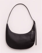 Recycled Leather Flat Crescent - Black