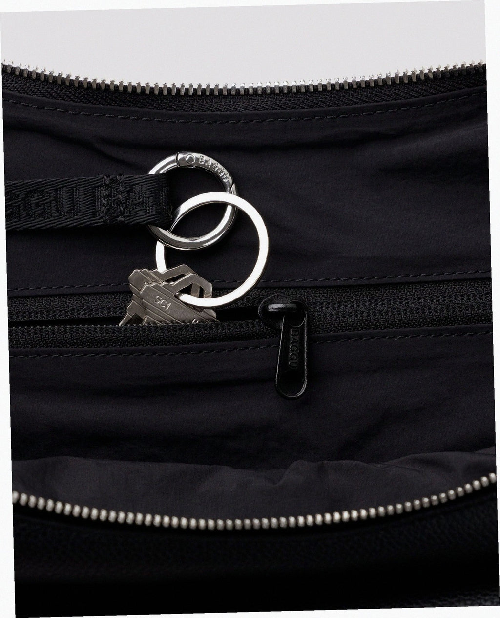 Recycled Leather Flat Crescent - Black