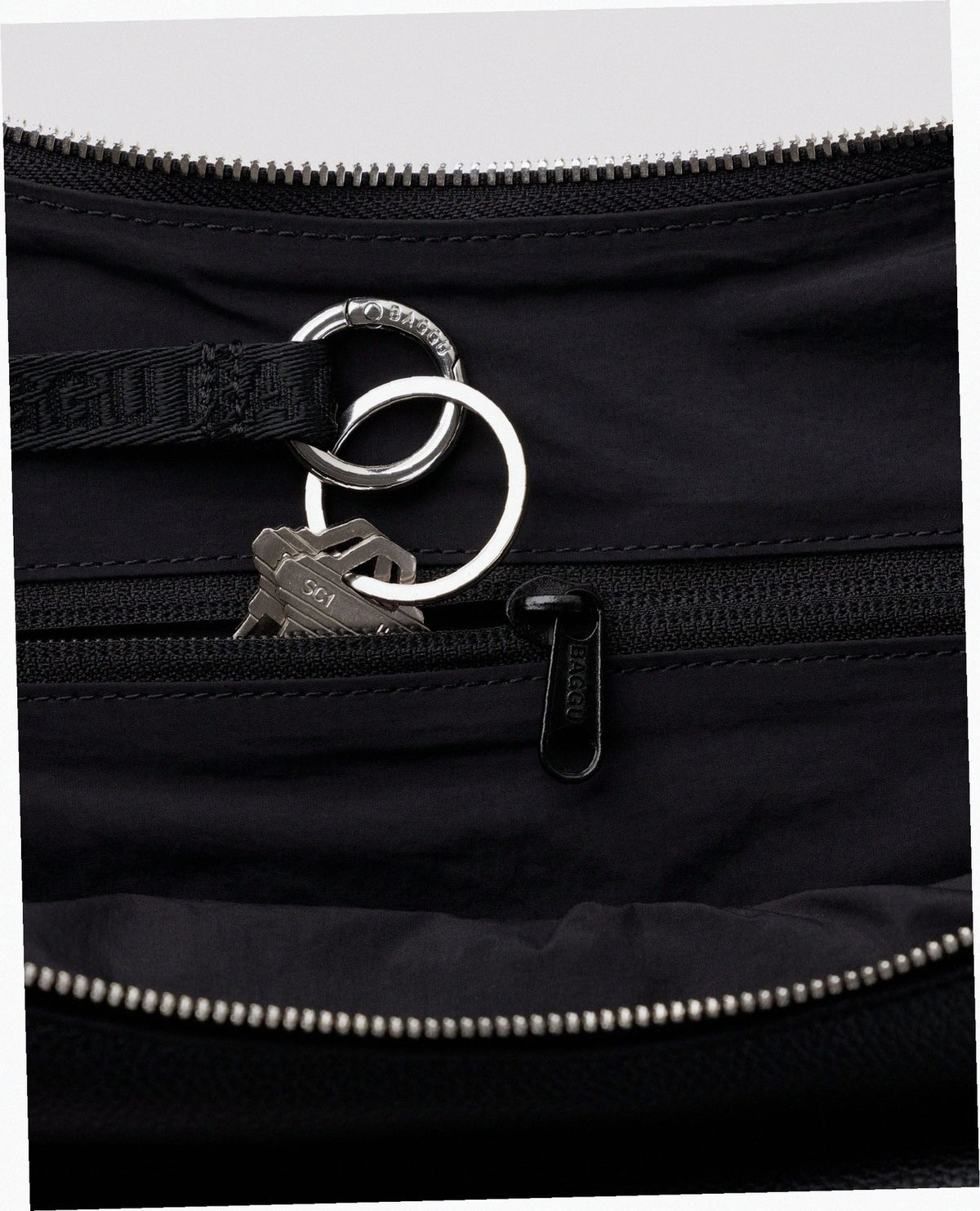 Recycled Leather Flat Crescent - Black