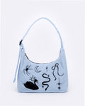 Mini Nylon Shoulder Bag - Embroidered Ballet Icons