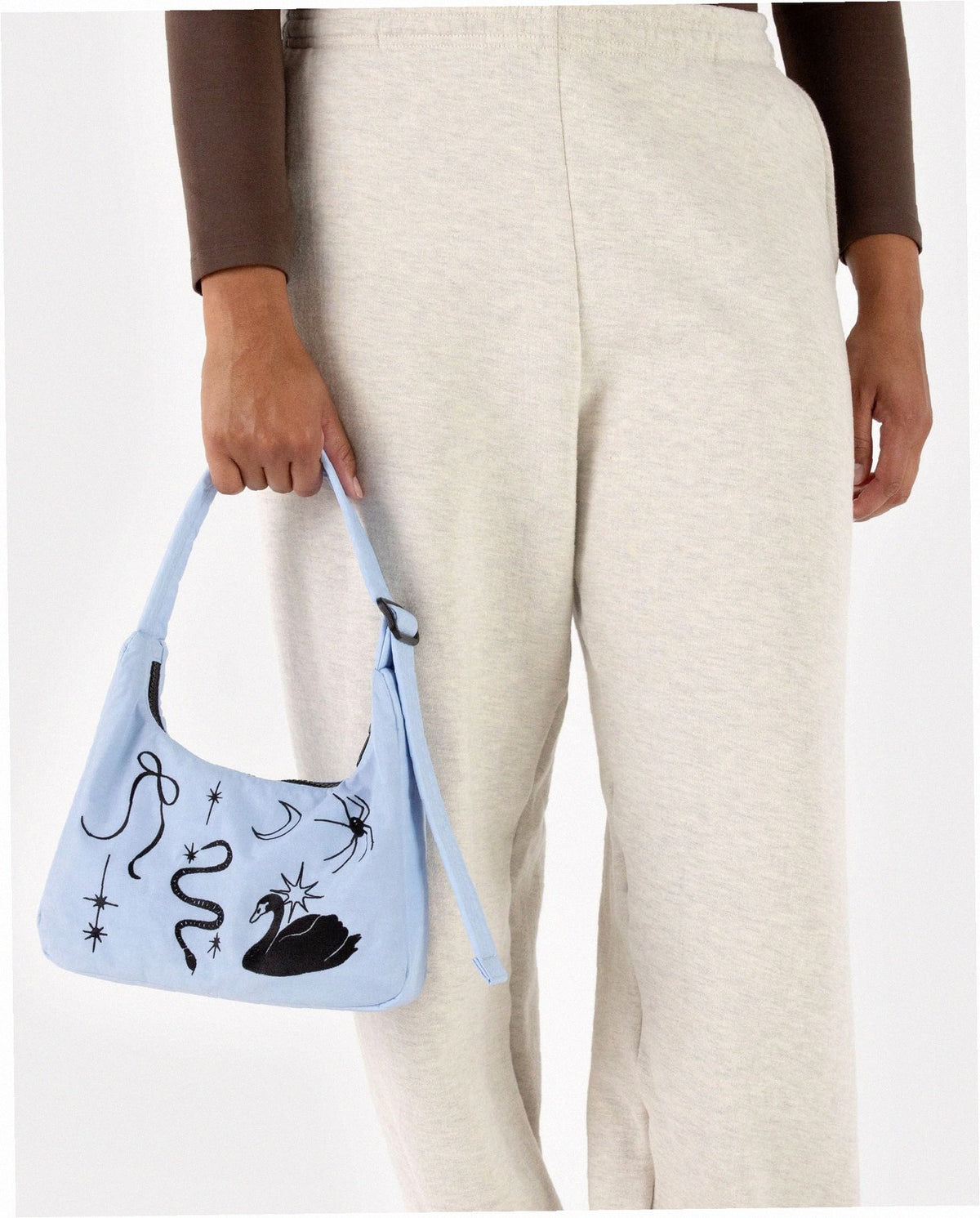Mini Nylon Shoulder Bag - Embroidered Ballet Icons