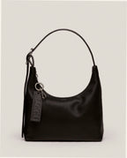 Mini Recycled Leather Shoulder Bag - Black