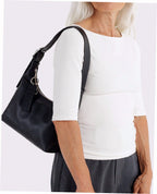 Mini Recycled Leather Shoulder Bag - Black