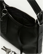 Mini Recycled Leather Shoulder Bag - Black
