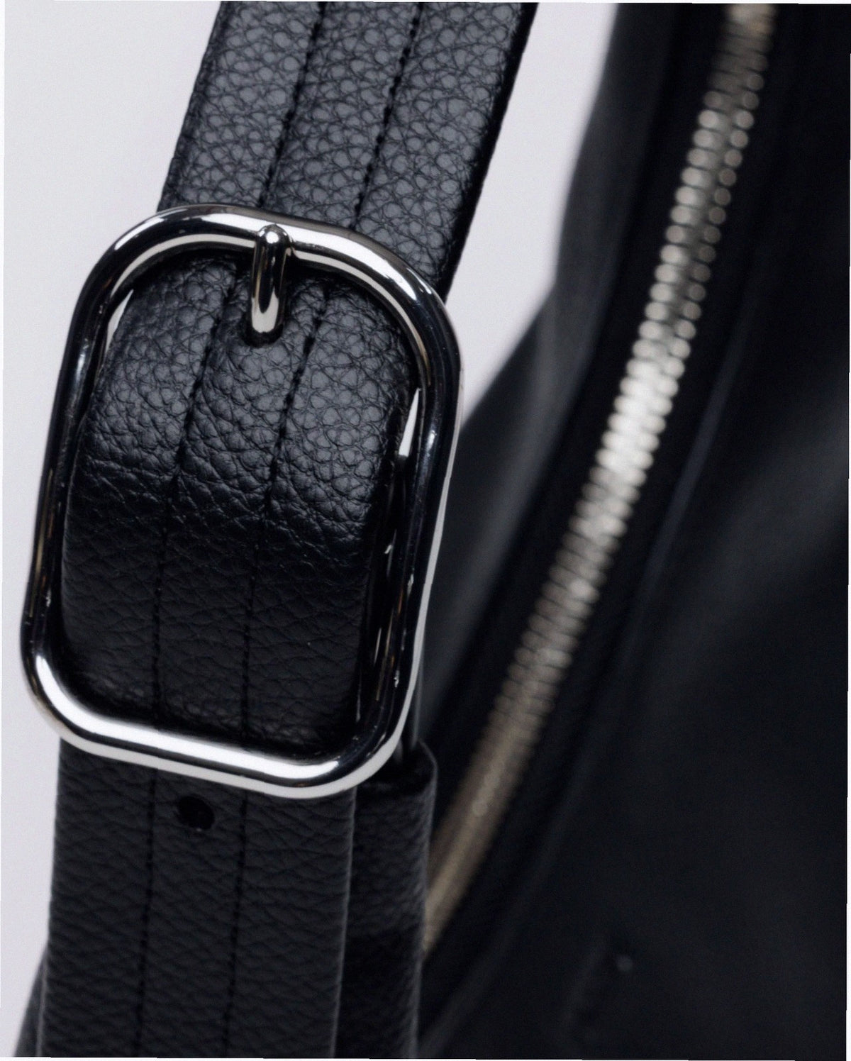 Mini Recycled Leather Shoulder Bag - Black