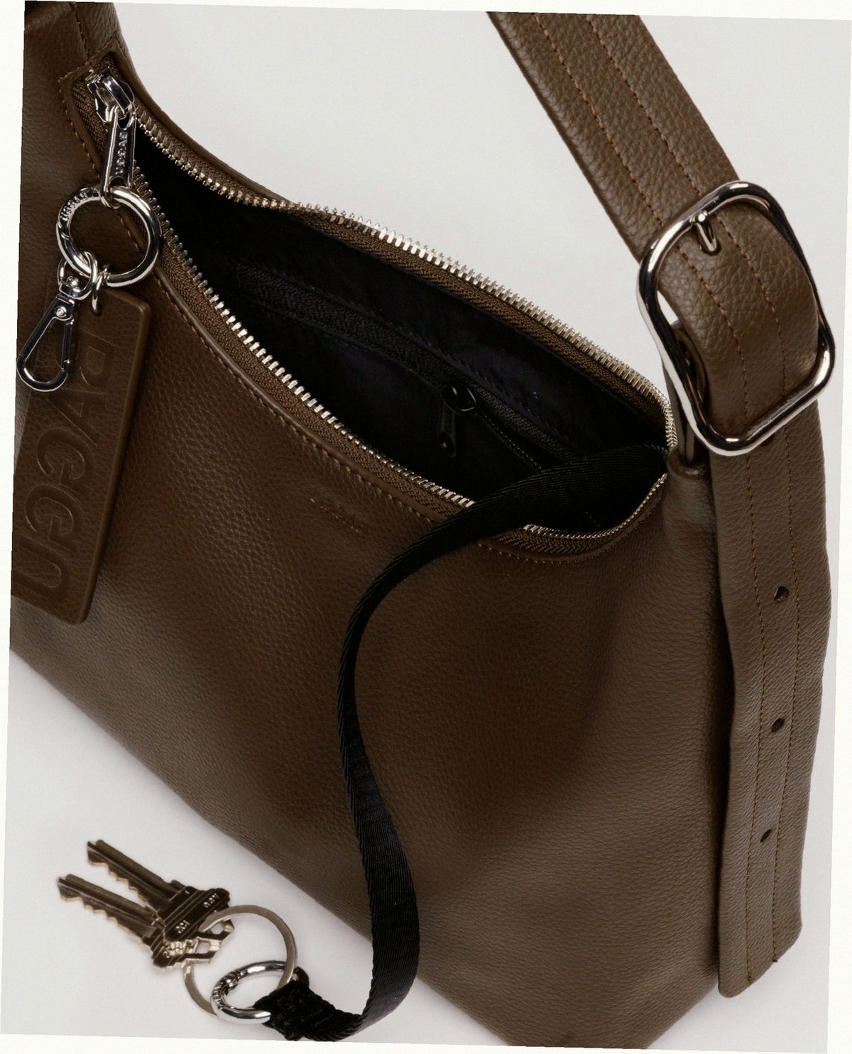 Mini Recycled Leather Shoulder Bag - Brown