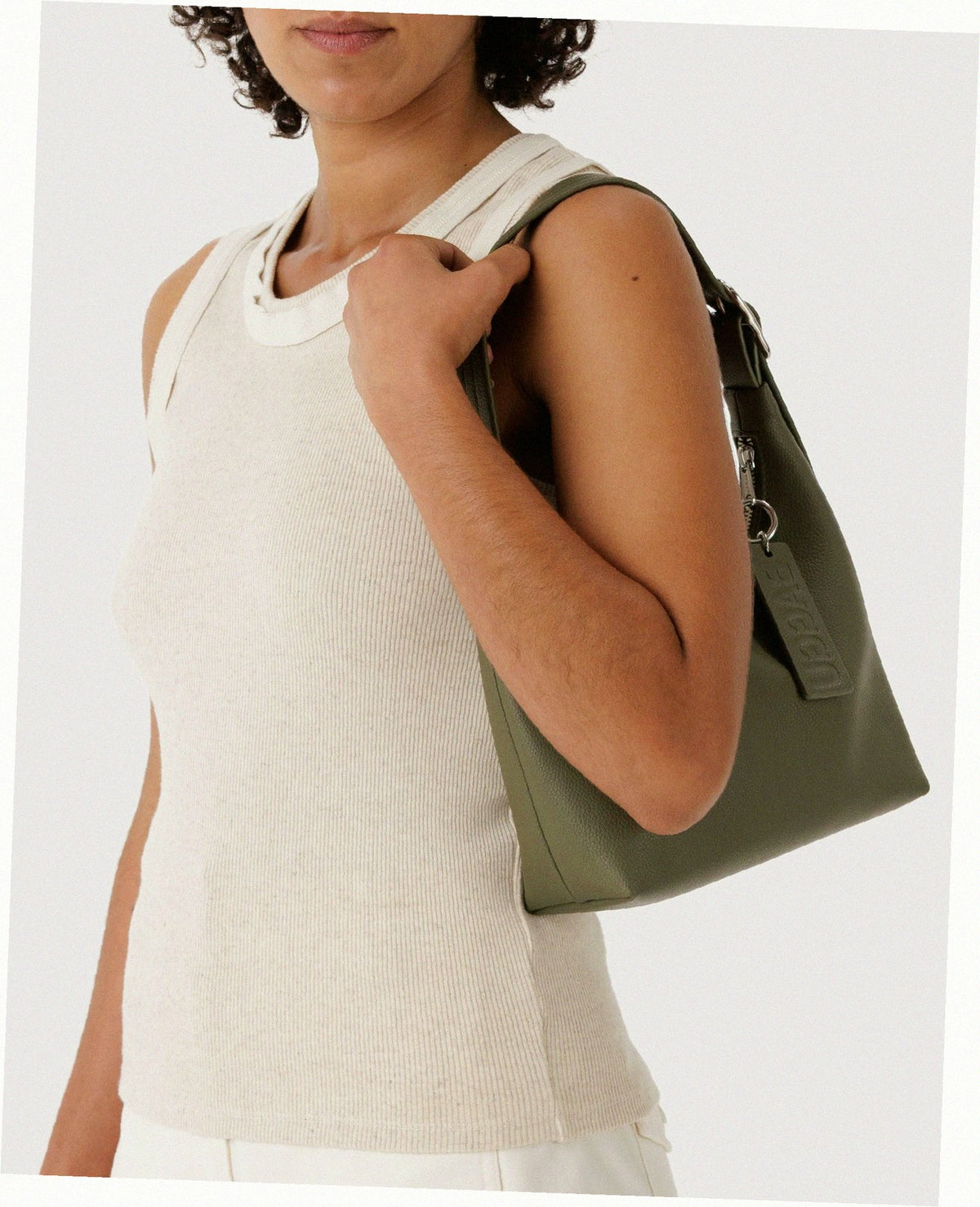 Mini Recycled Leather Shoulder Bag - Loden