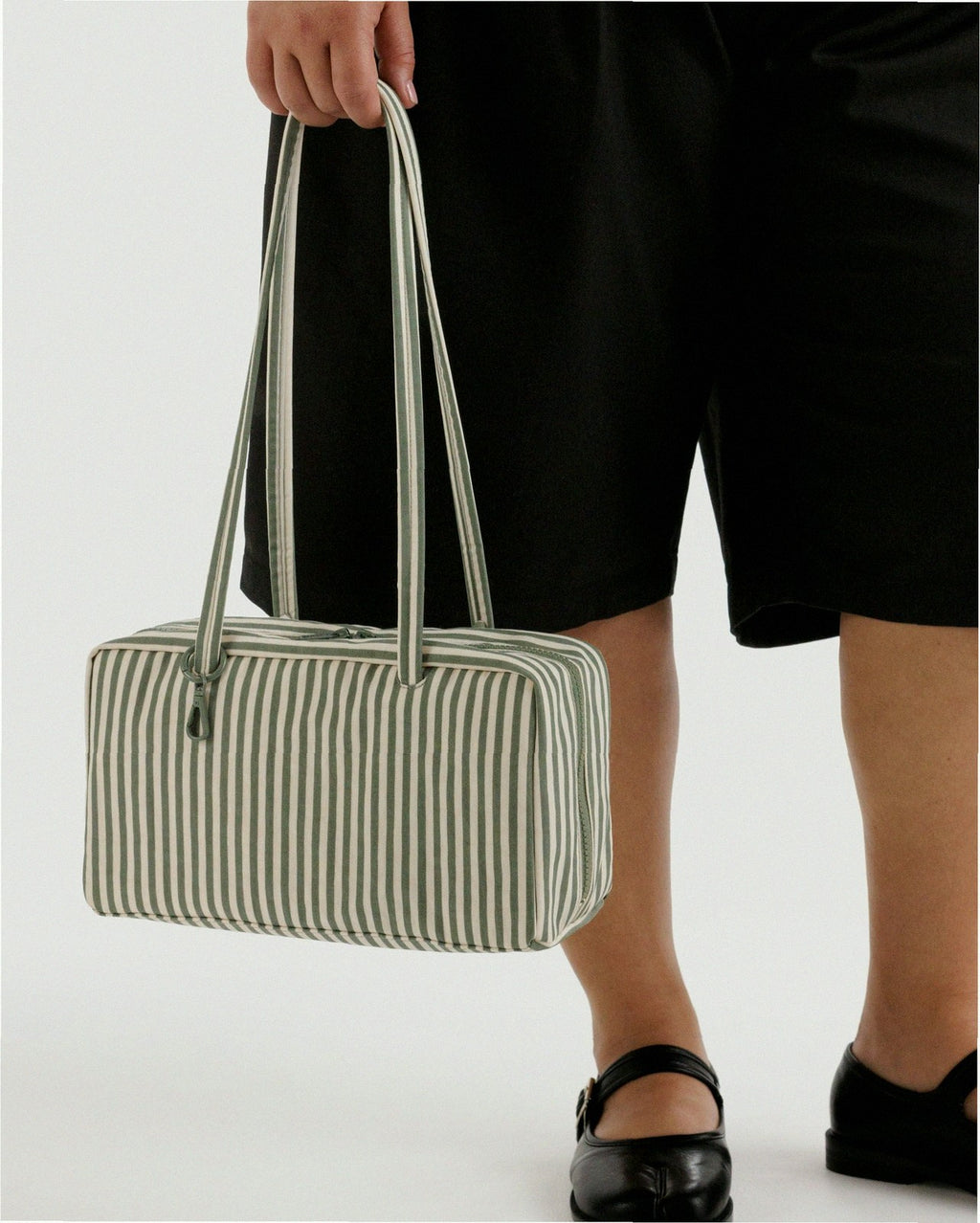 Nylon Bowler Bag - Sage Stripe