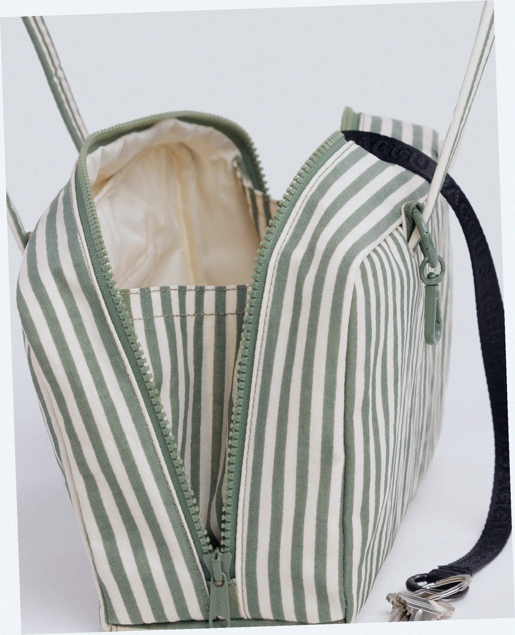 Nylon Bowler Bag - Sage Stripe